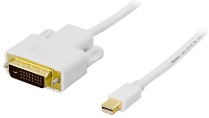 Deltaco mini DisplayPort &ndash; DVI-D -kaapeli, Single, 1 m, Valkoinen