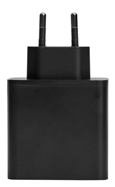 DELTACO USB wall charger, 1x USB-C PD 18 W, 1x USB-A 18 W, 36 W, black