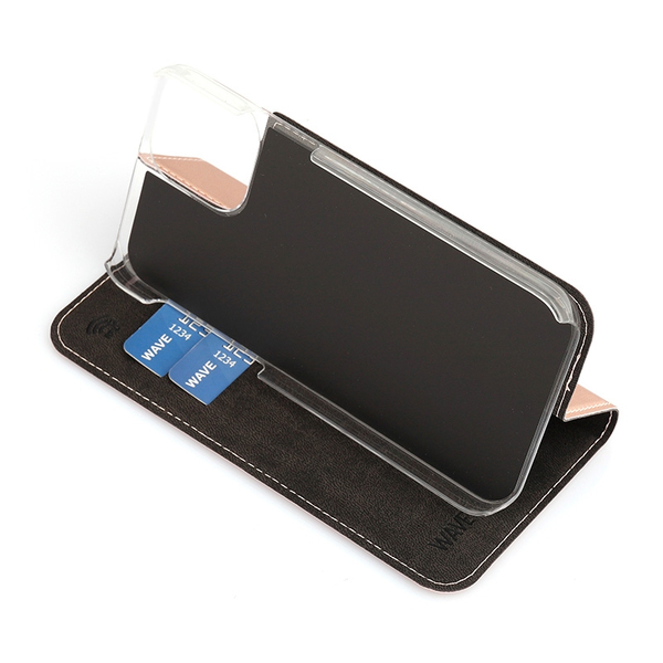 Wave Book Case, iPhone 12 / 12 Pro - case, Rose gold