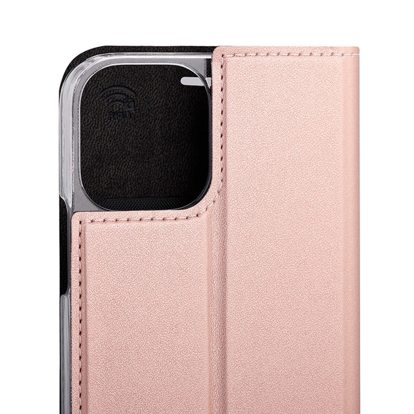 Wave Book Case, iPhone 12 / 12 Pro - case, Rose gold
