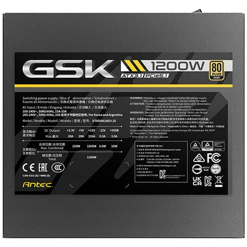 Antec GSK1200 EC 1200W - PSU, 80 Plus Gold