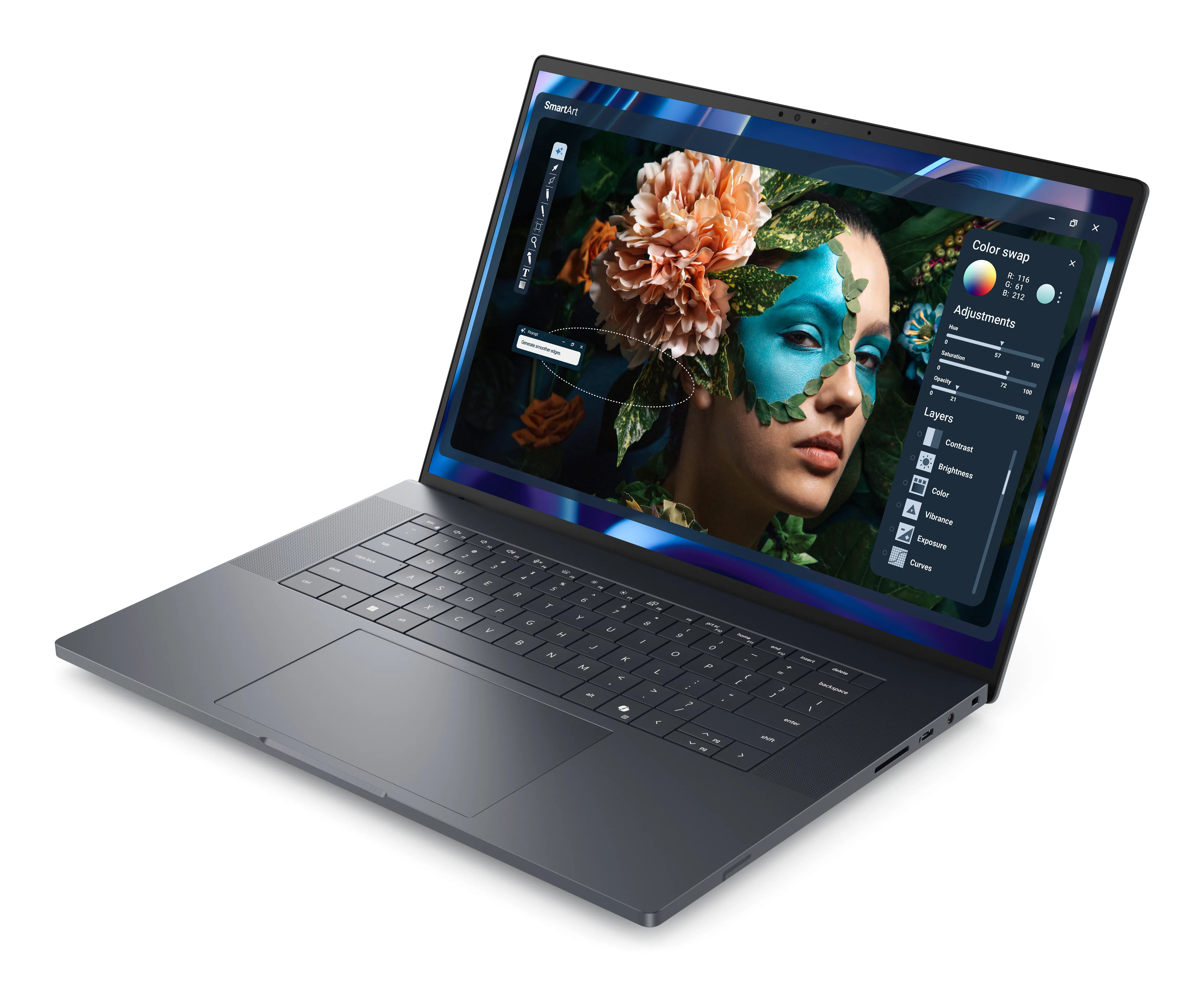 Dell Pro Precision 7 16" Ultra 9 386H, 64 Gt, 1 Tt, RTX PRO 3000, Win 11 Pro -kannettava, harmaa