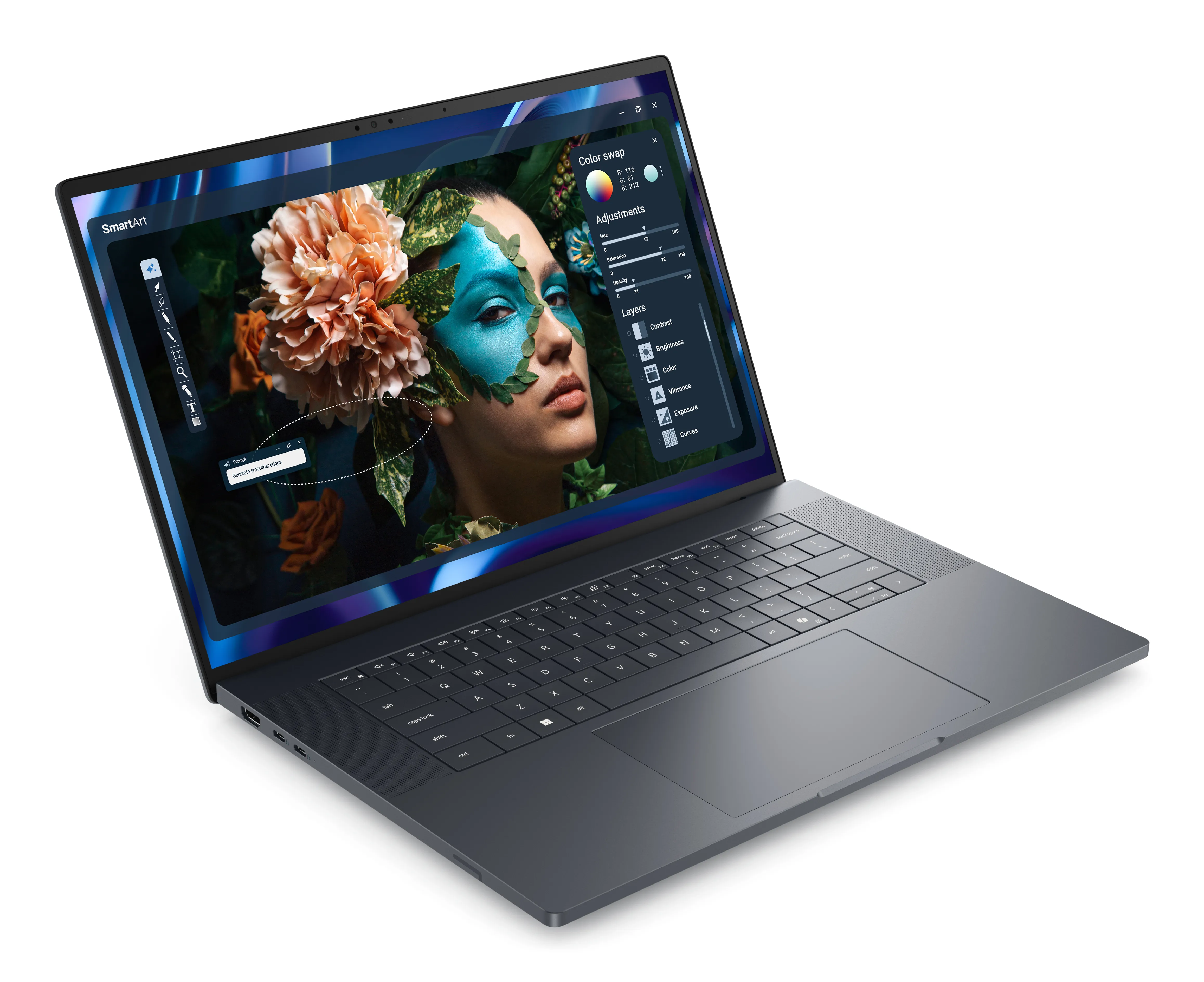 Dell Pro Precision 7 16" Ultra 9 386H, 64 Gt, 1 Tt, RTX PRO 3000, Win 11 Pro -kannettava, harmaa