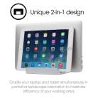 DESIRE2 Dual Bordsställ för Tablet Mac/Ultrabooks Justerbar Aluminiun Silver
