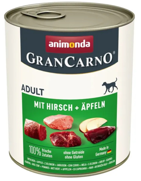 Animonda GranCarno Adult Deer and Apple, Wet food for dogs, 800g