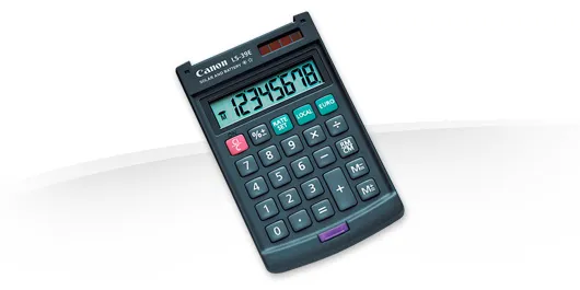 Canon LS-39E pocket calculator handy size with casing 8-digit euro-currency translation