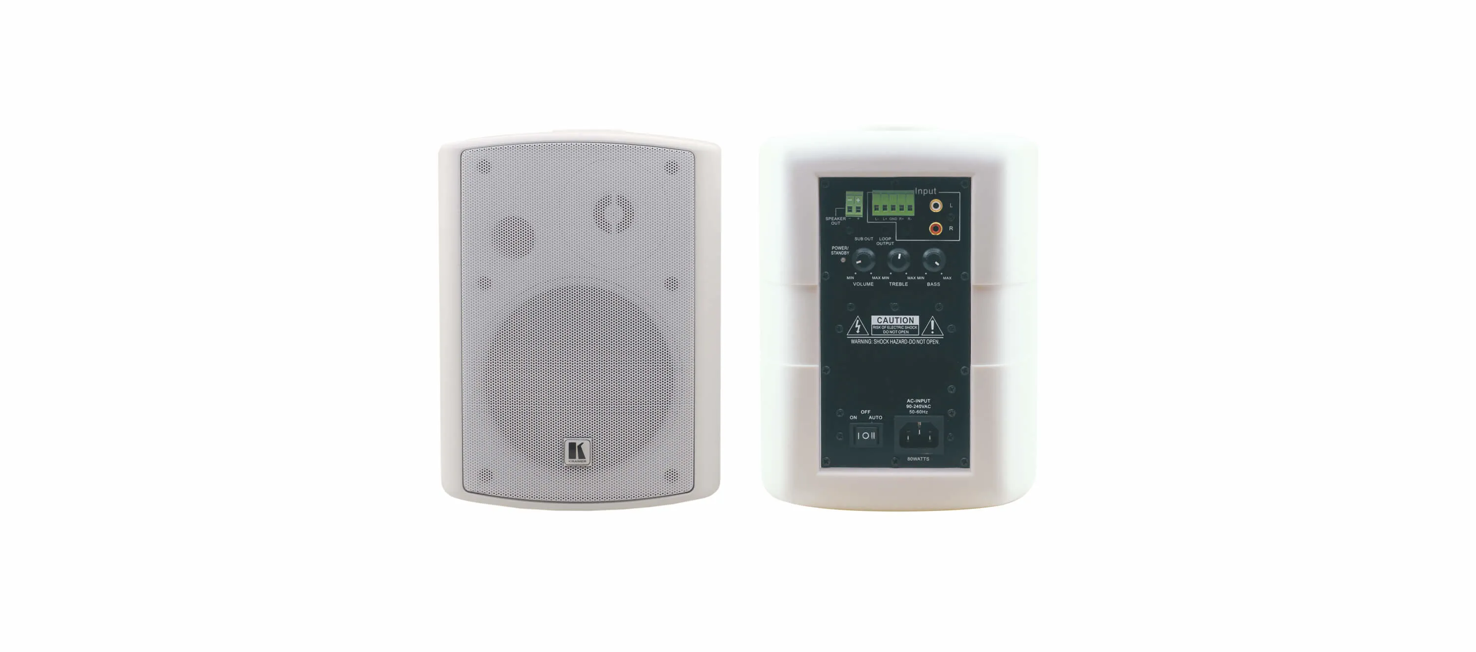 KRAMER TAVOR-5-O PAIR /WHITE 5.25inch On-Wall 2-Way Powered Speakers