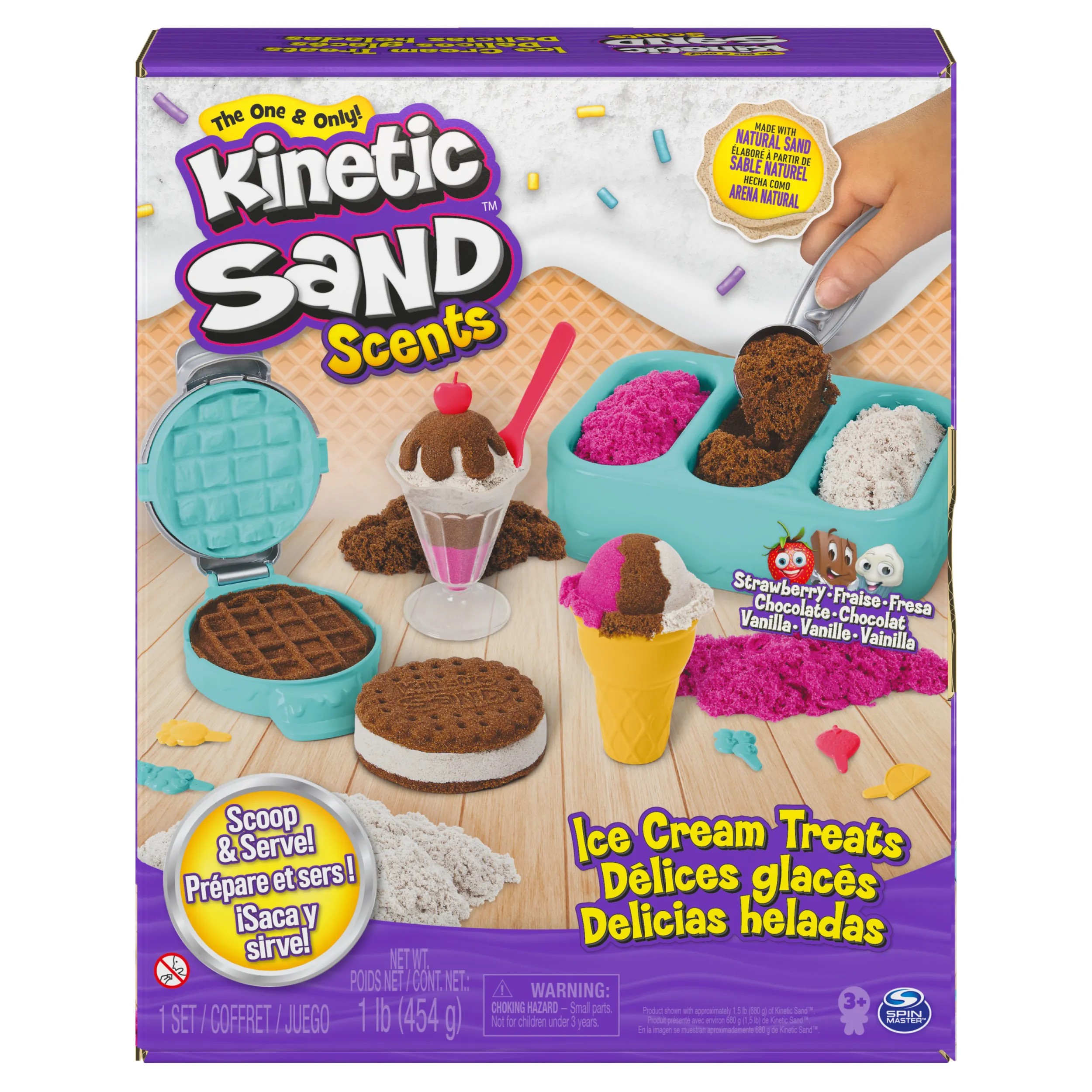 Spin Master Kinetic Sand - ice cream set with scented sand, play sand (510 grams)
