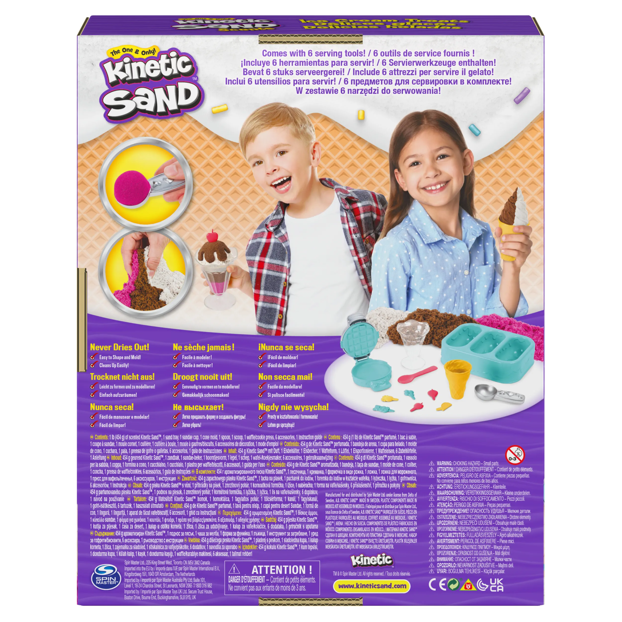 Spin Master Kinetic Sand - ice cream set with scented sand, play sand (510 grams)