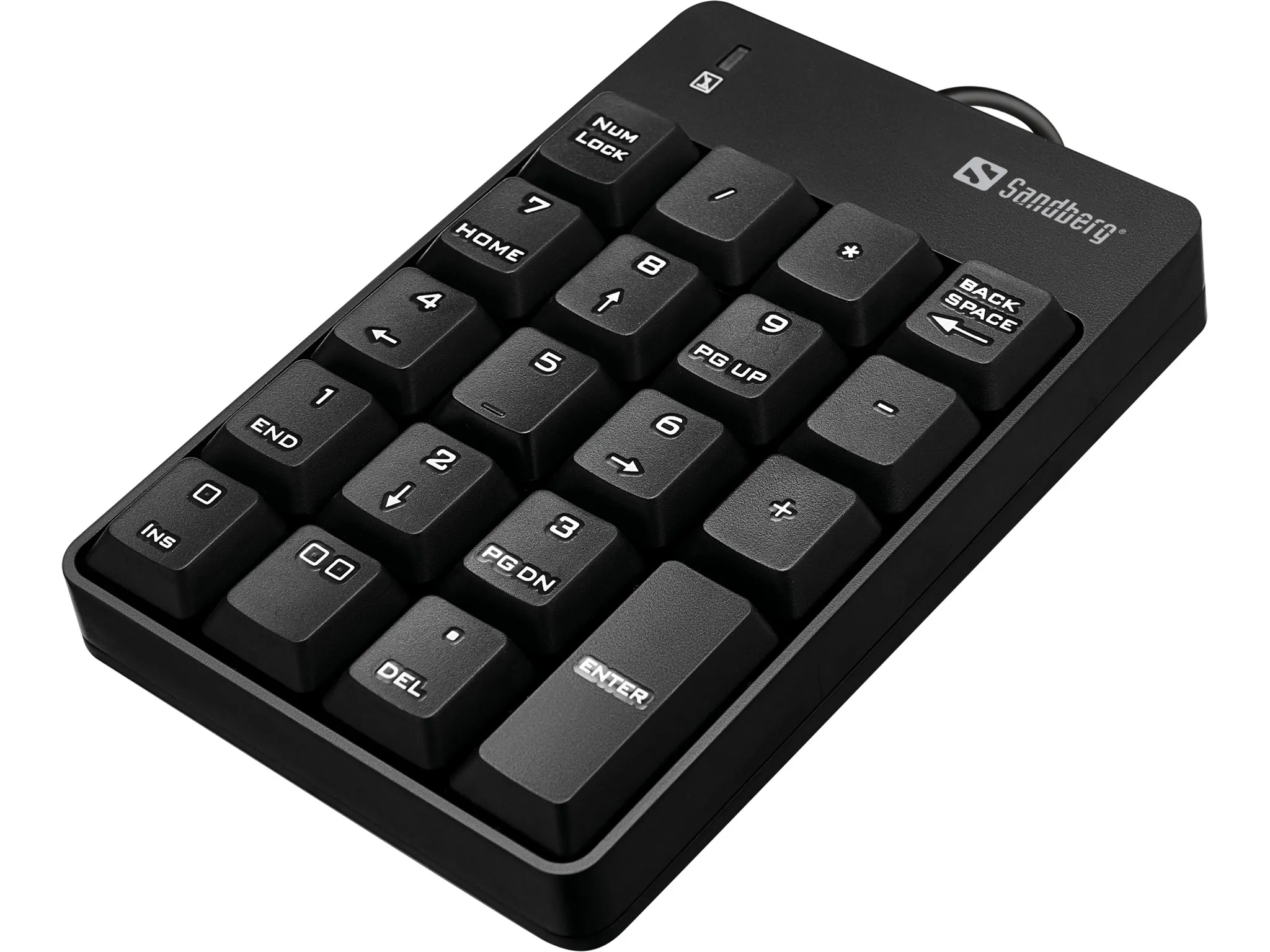 Sandberg USB Wired Numeric Keypad -numeronäppäimistö, Musta