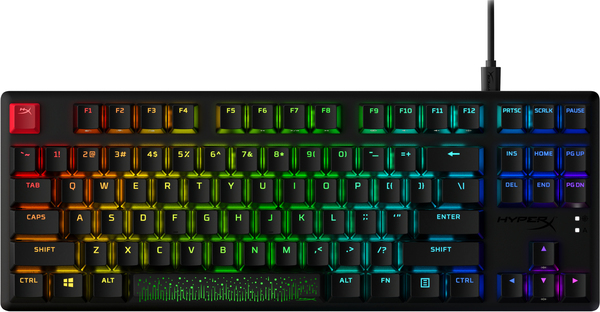 HyperX Alloy Origins Core PBT HyperX Aqua -pelin&auml;pp&auml;imist&ouml;