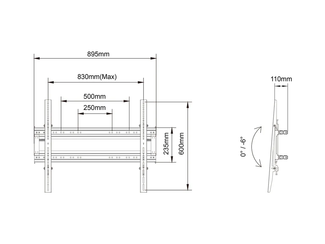 M Pro Series - Dual Pole bracket 800X600
