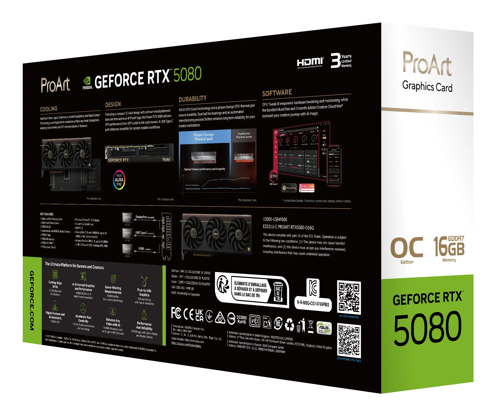 Asus GeForce RTX 5080 ProArt OC 16GB - Graphics card