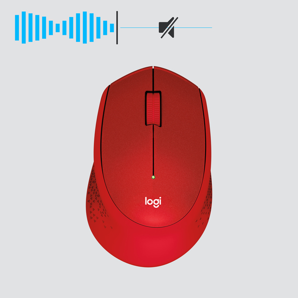 Logitech M330 Silent Plus Wireless Mouse, Red