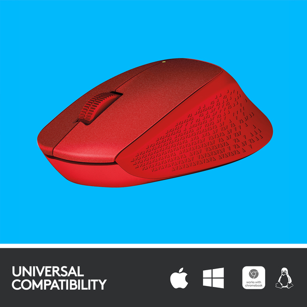 Logitech M330 Silent Plus Wireless Mouse, Red