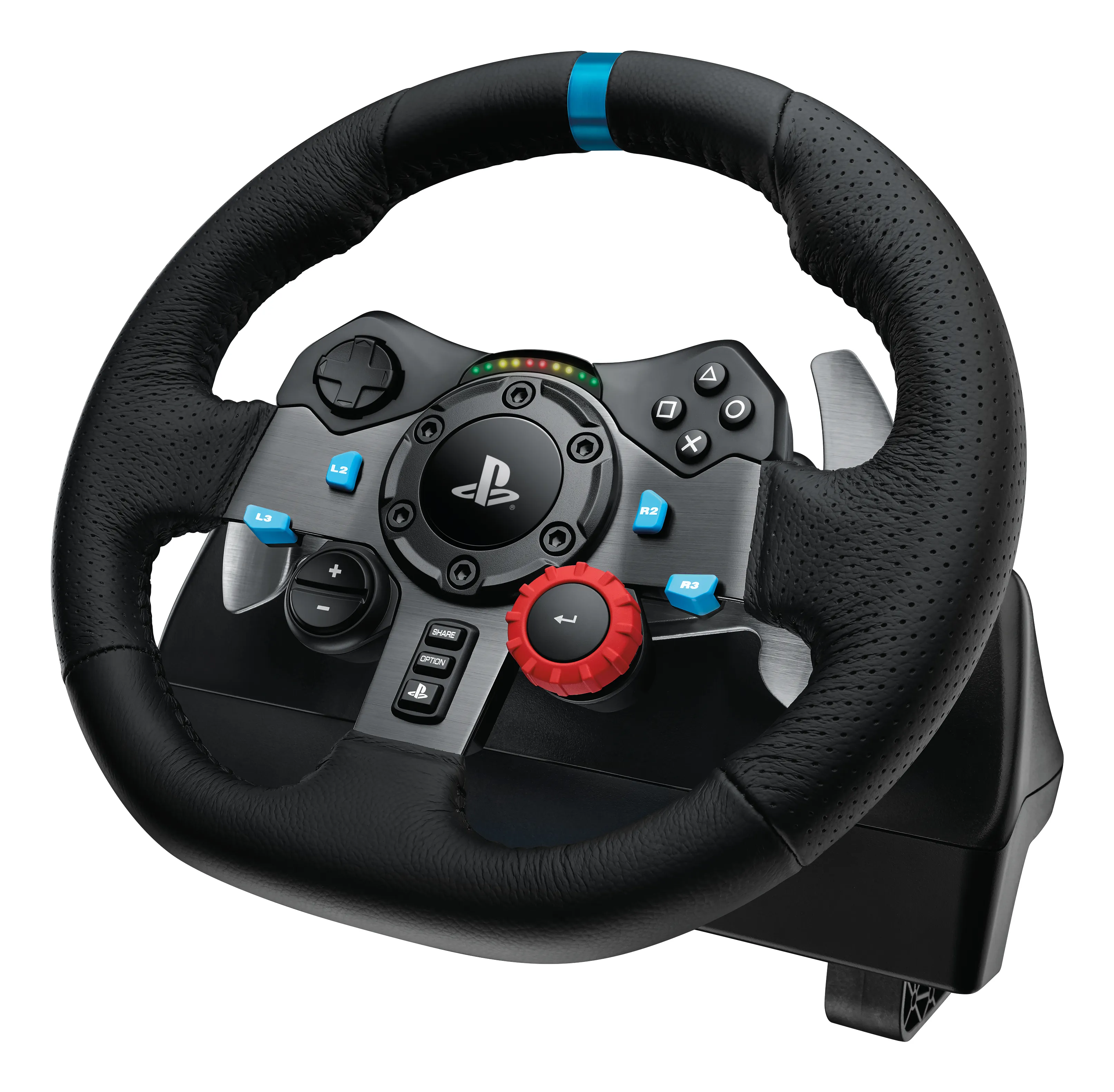 Logitech G29 Driving Force -ohjauspy&ouml;r&auml; ja polkimet PC-, PlayStation 5-, PlayStation 4- ja PlayStation 3 -alustoille, Musta ja Alumiini