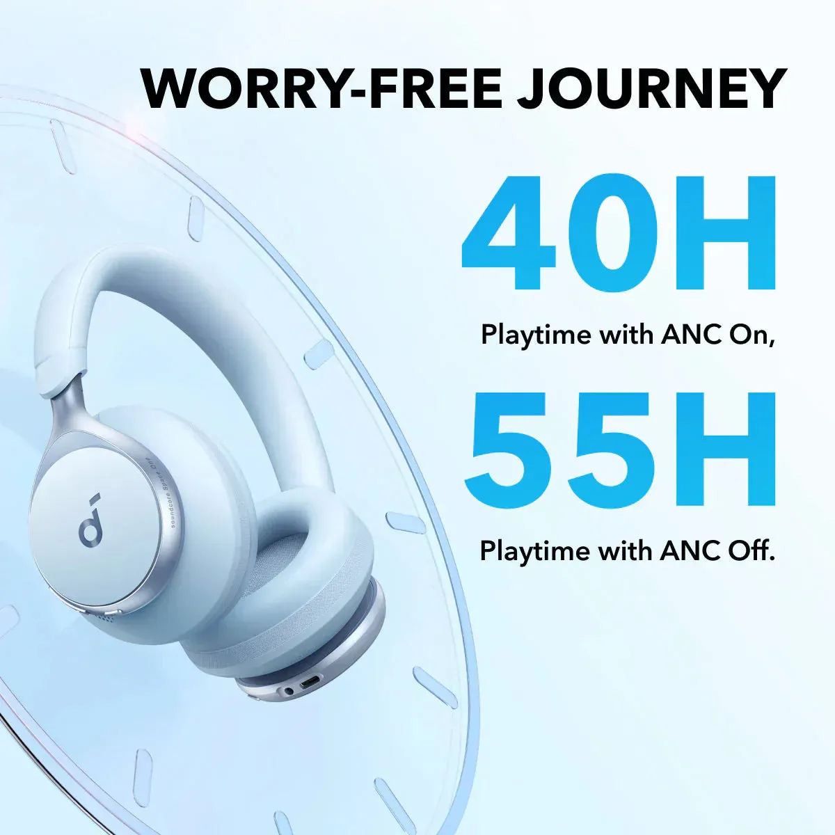 Anker Soundcore Space One - wireless headphones, Blue