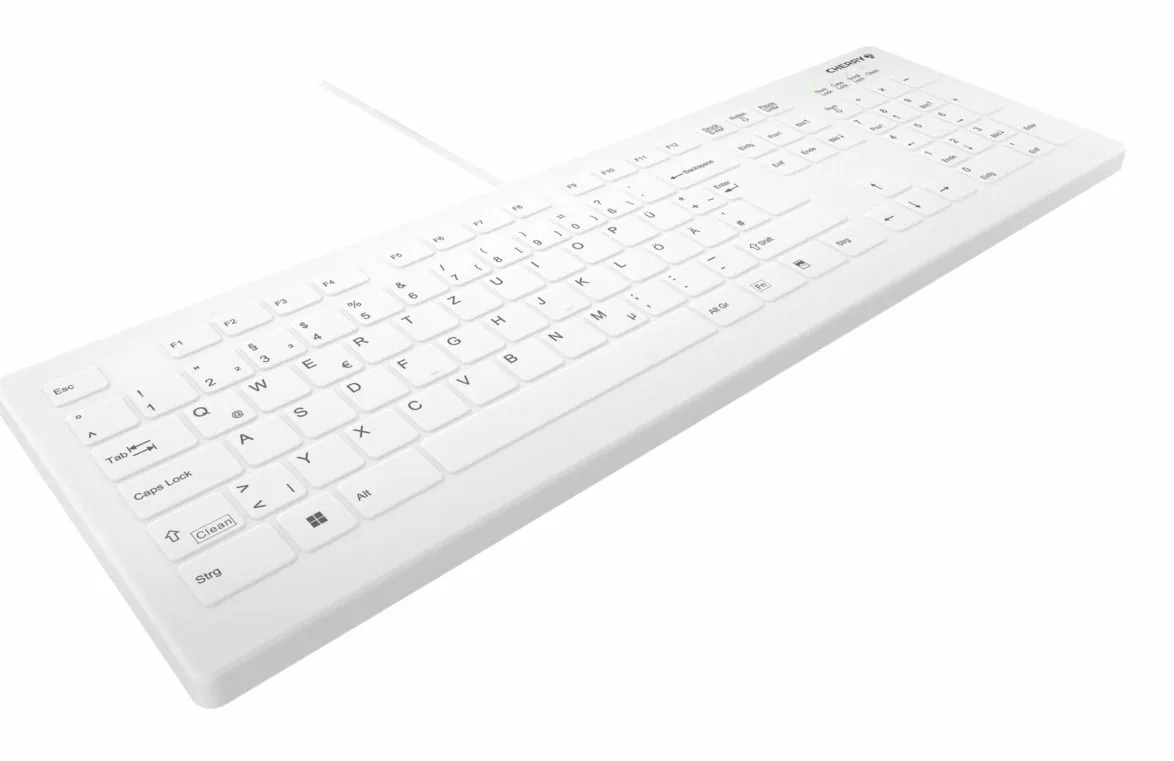 CHERRY AK-C8112 Ergonomic Keyboard, CHERRY SX, White