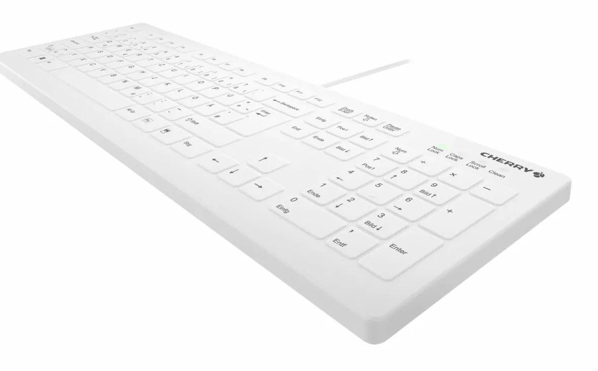 CHERRY AK-C8112 Ergonomic Keyboard, CHERRY SX, White