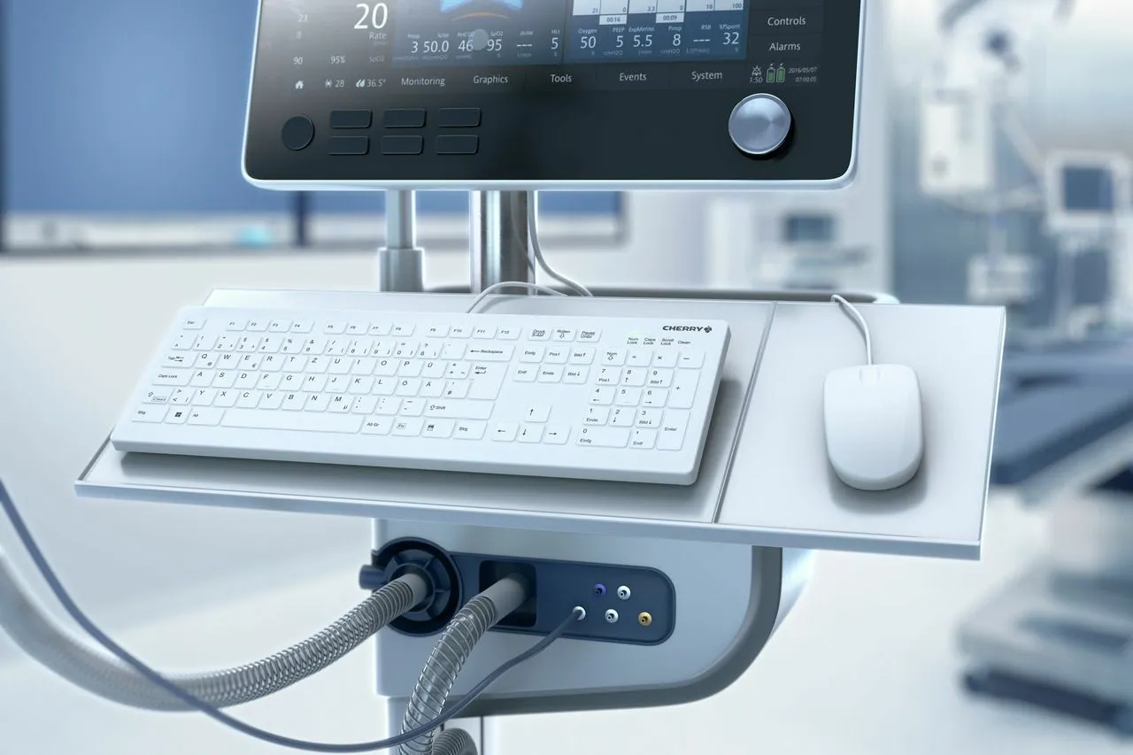 CHERRY AK-C8112 Ergonomic Keyboard, CHERRY SX, White