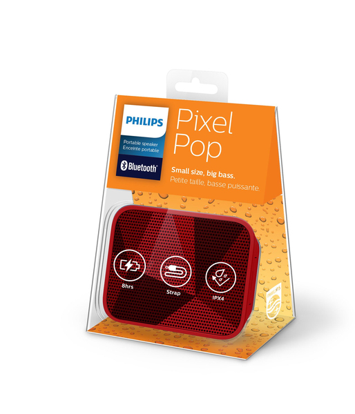 PHILIPS PIXELPOP BLUETOOTH SPEAKER RED