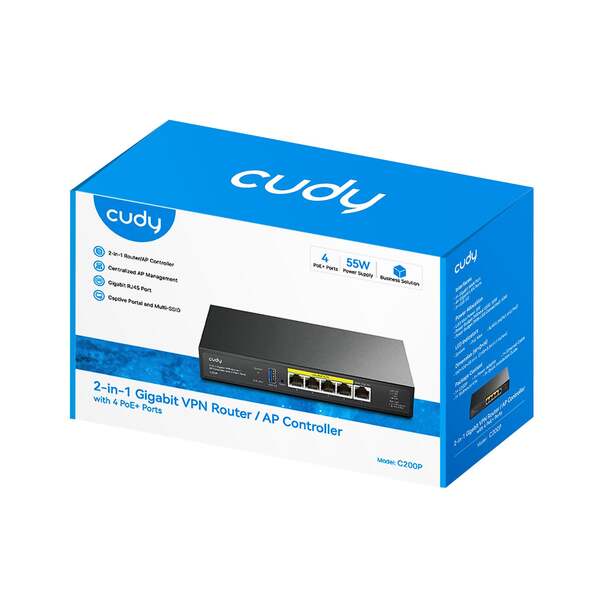 CUDY AP Controller 2-in-1 C200P 4x PoE+ 60W