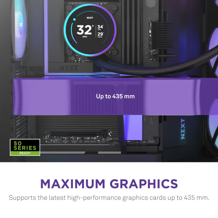NZXT H9 Flow RGB+ (2025) - miditower chassi med f&ouml;nster, Svart