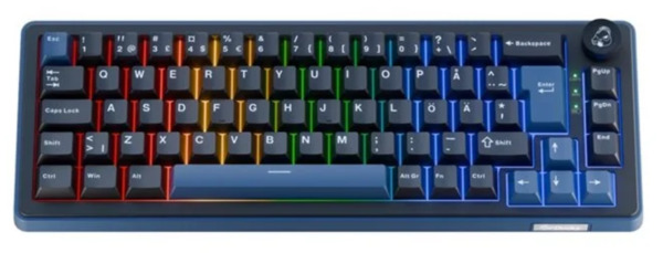 Ducky OK-M 65% -langaton mekaaninen pelin&auml;pp&auml;imist&ouml;, KTT Linear, musta