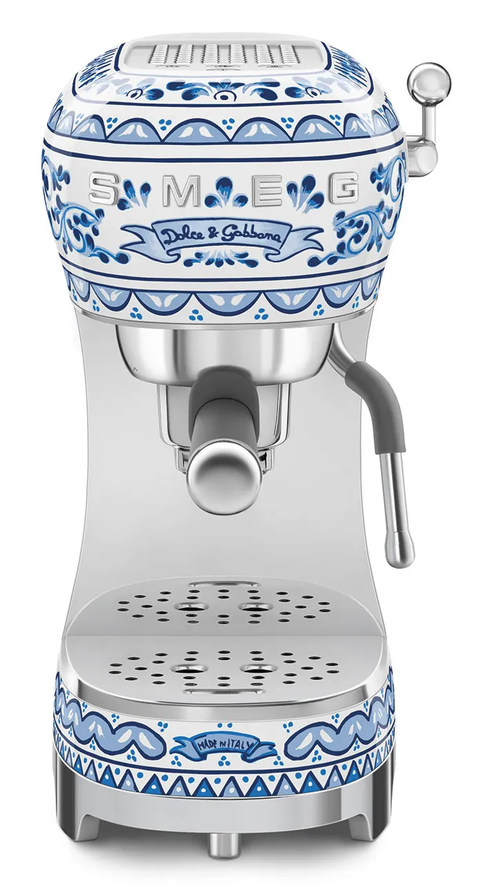 Smeg Blu Mediterraneo ECF02DGBEU manuell espressomaskin, bl&aring;