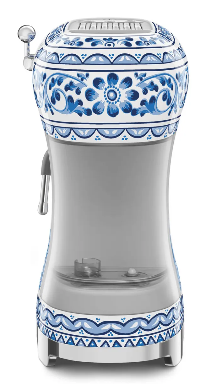 Smeg Blu Mediterraneo ECF02DGBEU manuell espressomaskin, bl&aring;