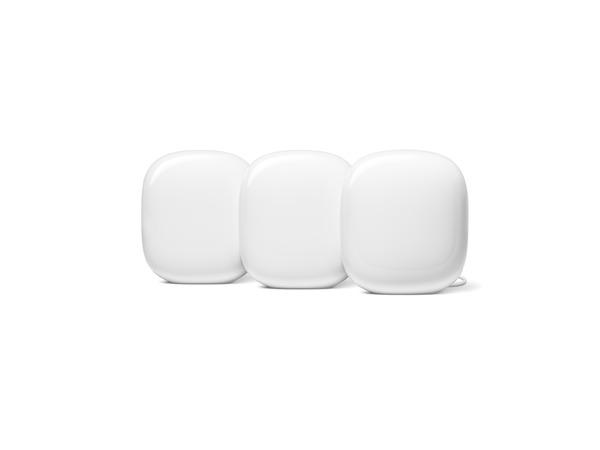 Google Nest WiFi Pro Mesh WiFi System, Wi-Fi 6E, Tri-band, 3 pcs, White