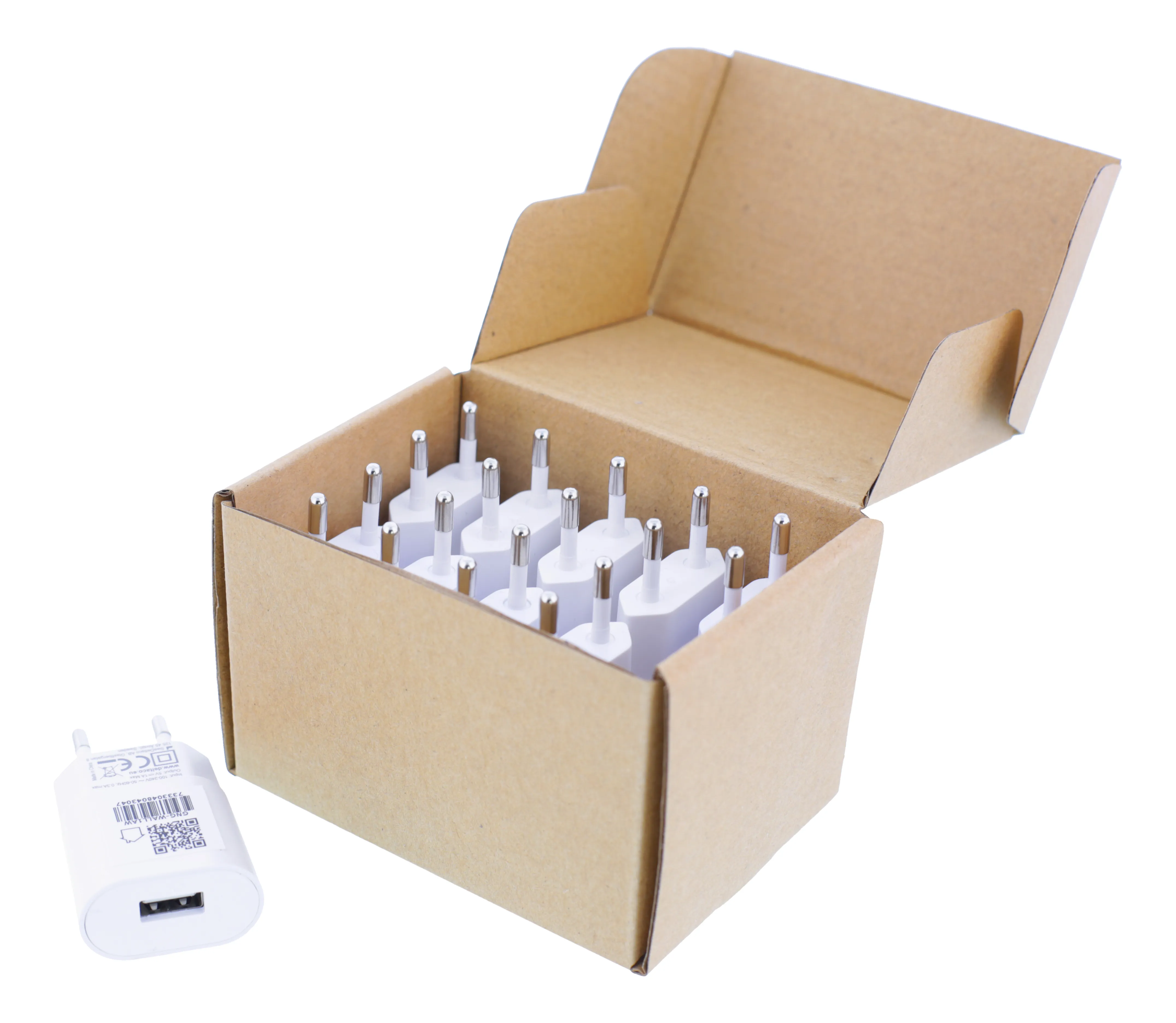 Deltaco USB wall charger, 1 A, 100V/240V, valkoinen