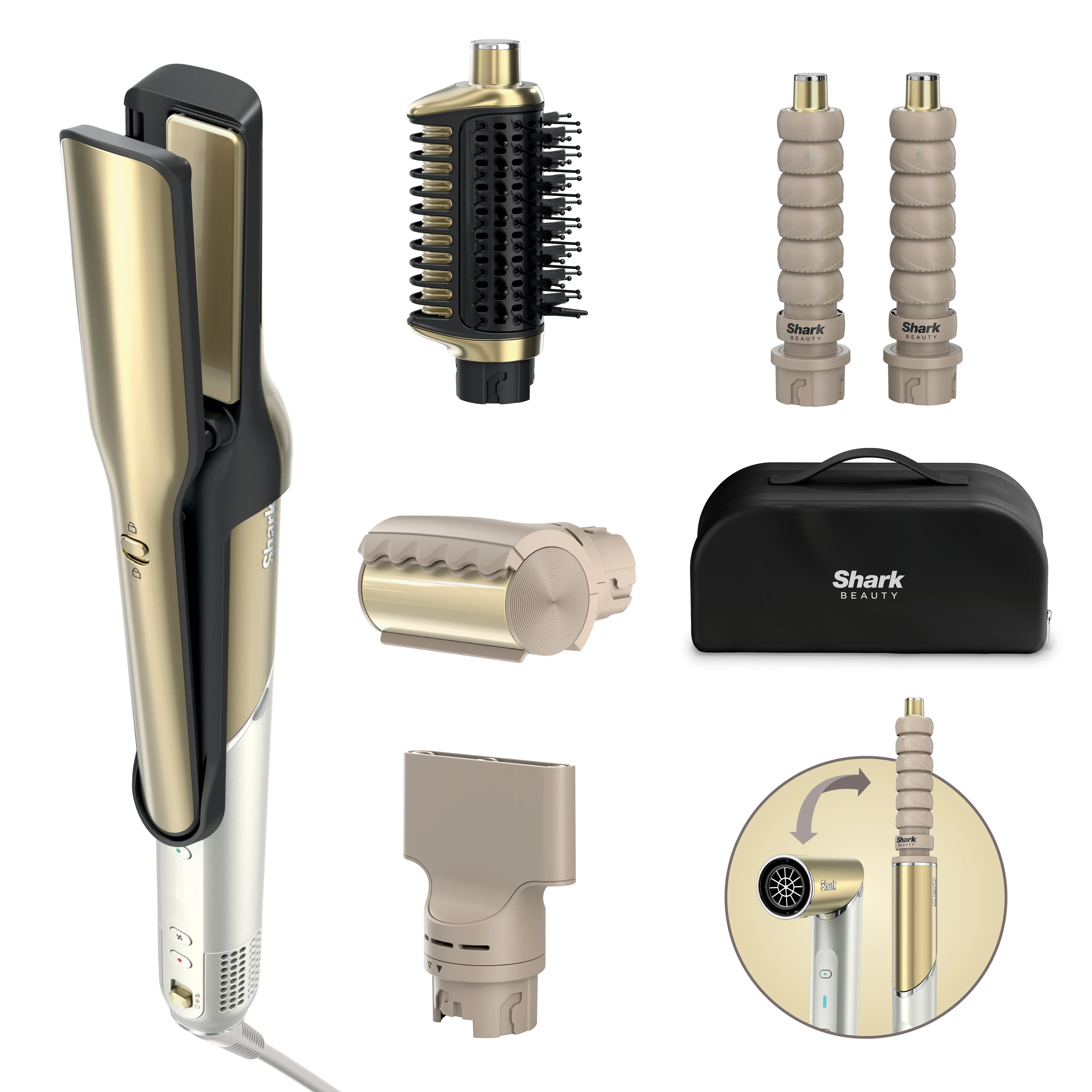 Shark Glam HD6051SEU Wet & Dry Multi-styler, Gold