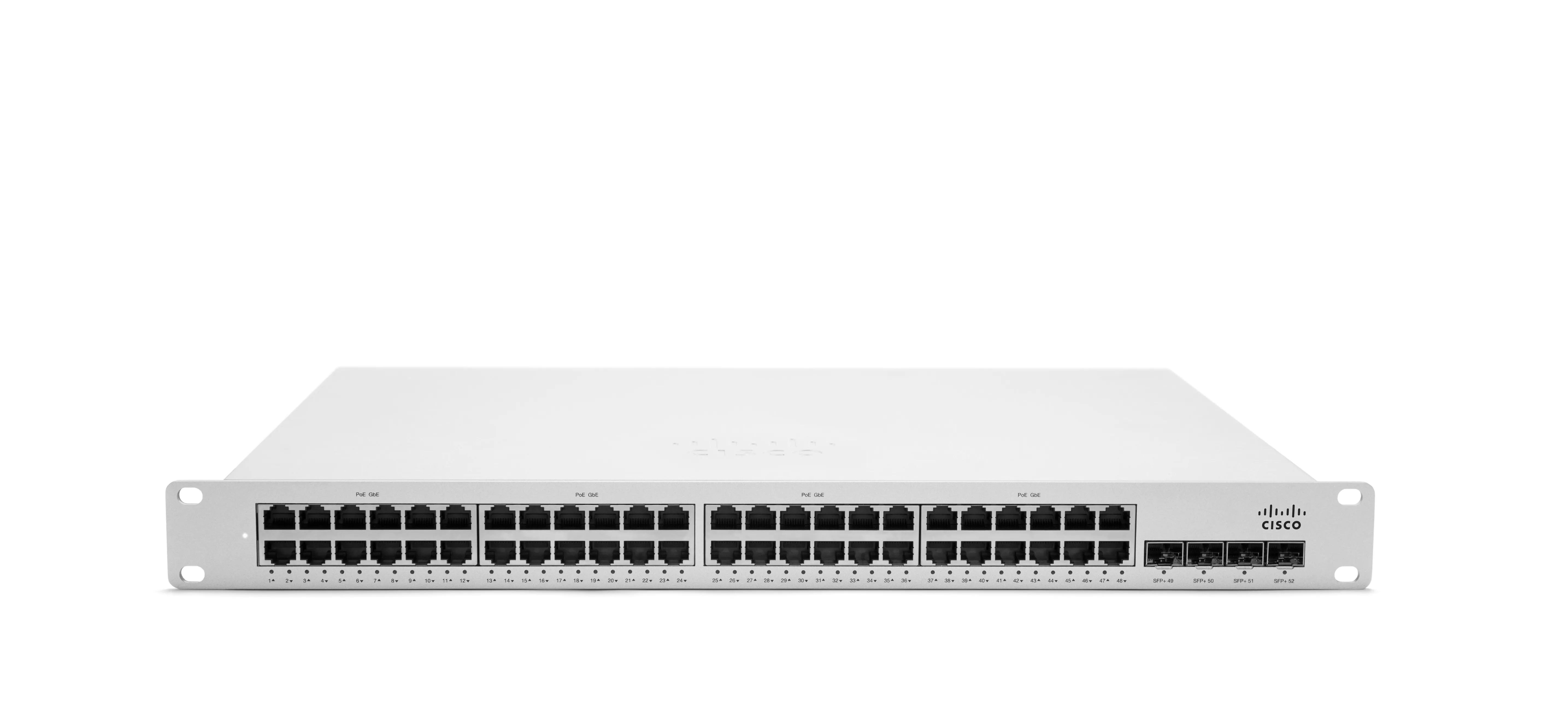 Cisco Meraki Cloud Managed MS350-48LP - Kytkin - L3 - Hallinnoitu - 48 x 10/100/1000 (PoE+) + 4 x 10 Gigabit SFP+ (maa-satelliittiyhteys) - ty&ouml;p&ouml;yt&auml;, r&auml;kkiin as