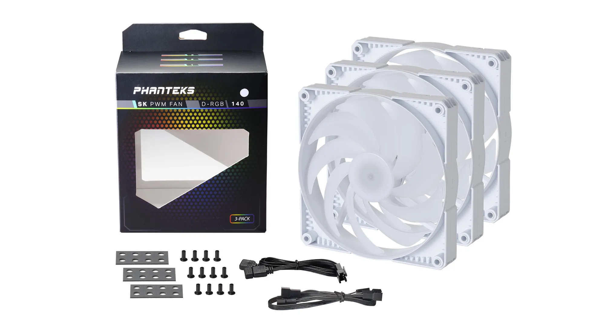 Phanteks SK PWM, DRGB, 140mm - case fan, white, 3pcs