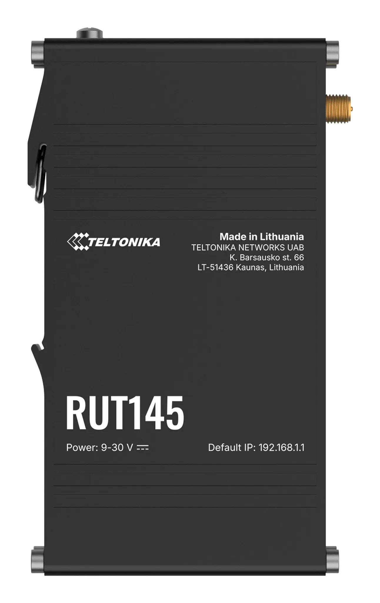 Teltonika RUT145 -teollisuusreititin, Wi-Fi 4, Single-band, PoE, musta