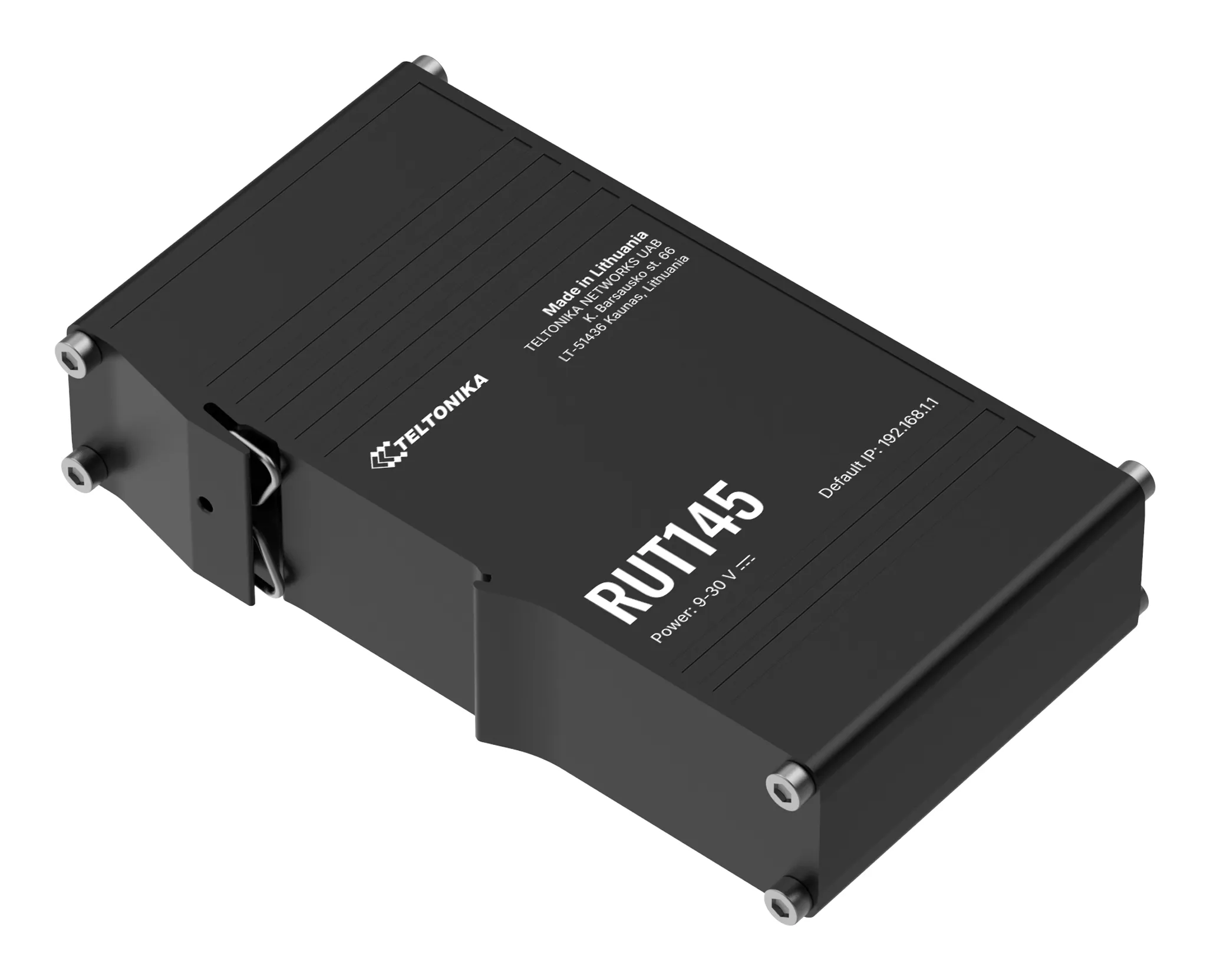 Teltonika RUT145 -teollisuusreititin, Wi-Fi 4, Single-band, PoE, musta
