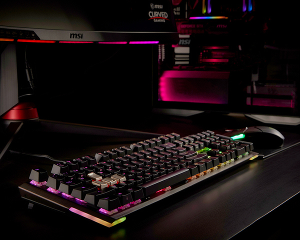 MSI Vigor GK80 - RGB Cherry MX Red Mekaaninen Pelin&auml;pp&auml;imist&ouml;