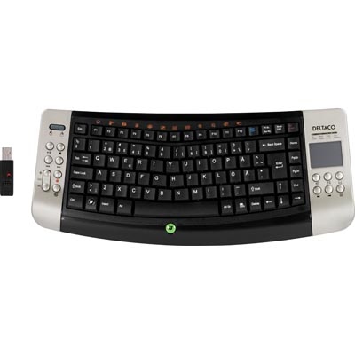 DELTACO langaton(RF) MCE-n&auml;pp&auml;imist&ouml;, touchpad ja hiiripainikkeet, USB