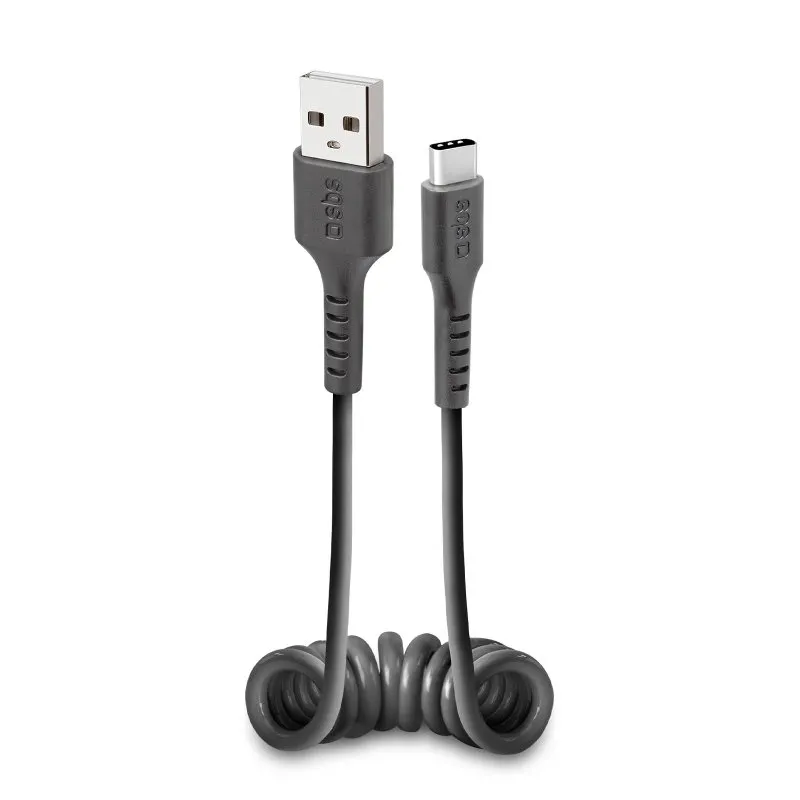 SBS USB-A &ndash; USB-C USB 2.0 kelattu kaapeli, 0,5 m, musta