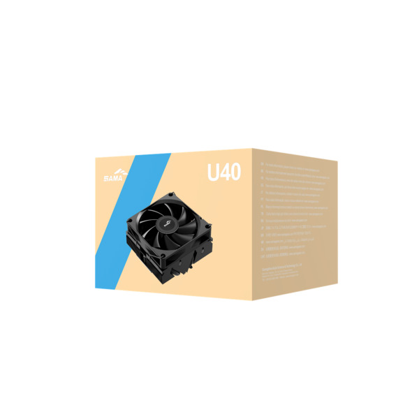 SAMA U40 CPU Air Cooler, 90 mm, Black