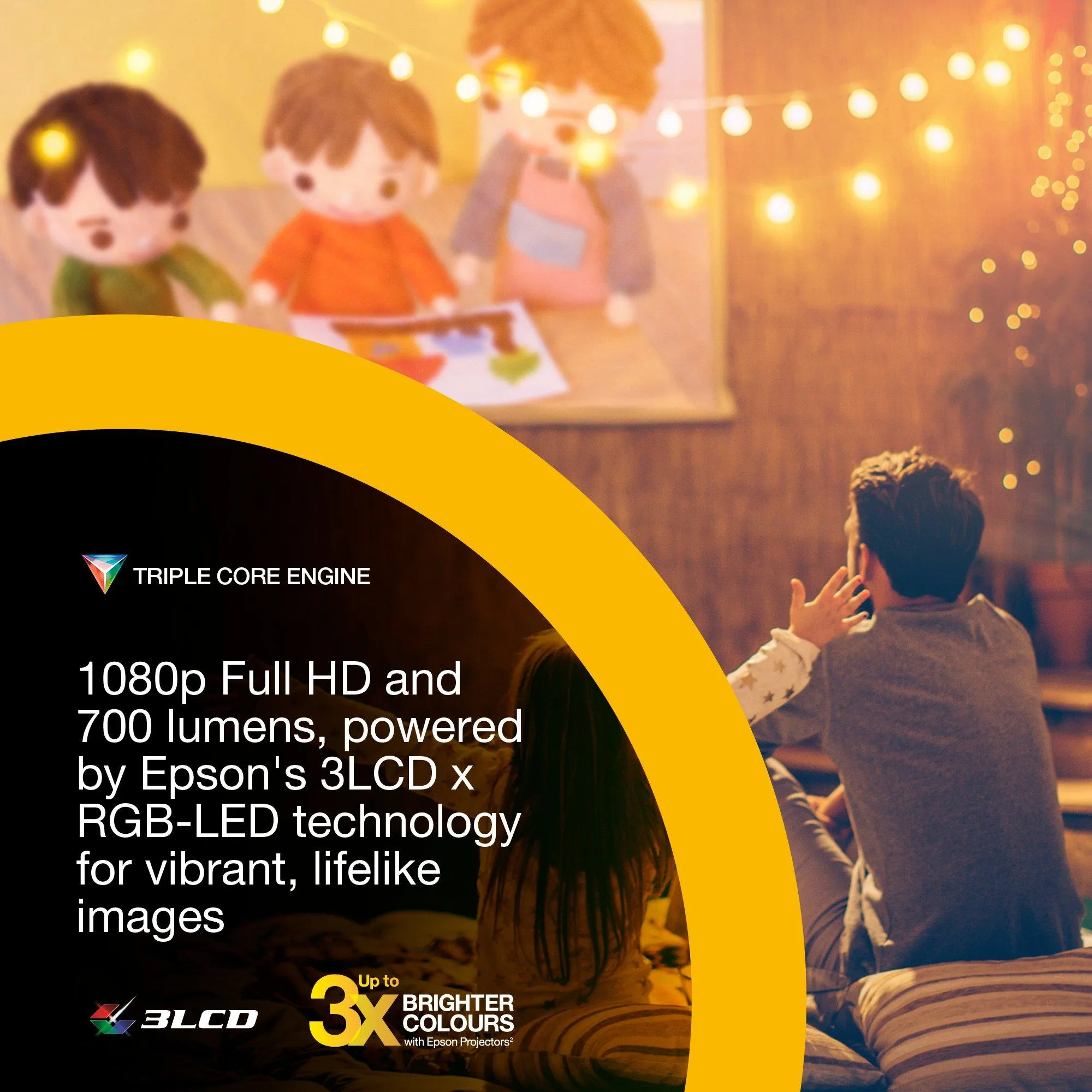 EPSON EF-71 1080p Projector 700lm