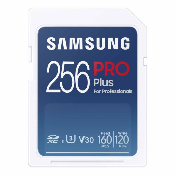 Samsung PRO Plus 256GB SDXC UHS-I U3 V30 card, White
