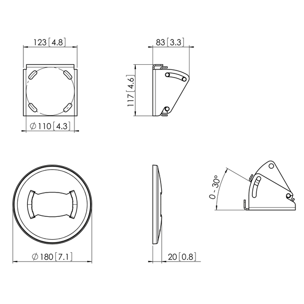 Vogel's Pro PUC 1080 Ceiling plate, multi direc. Blk
