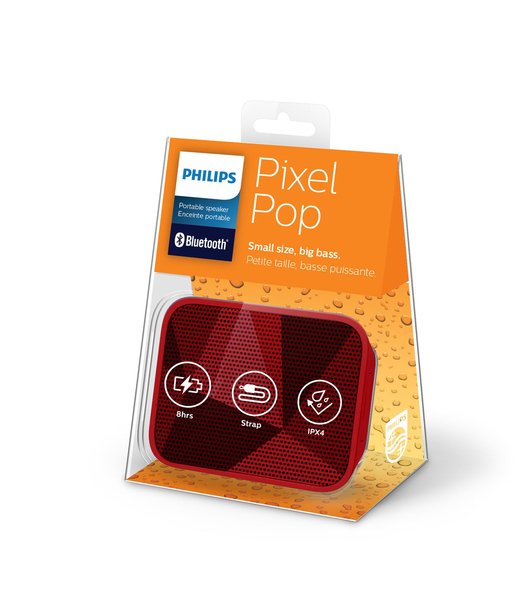 PHILIPS PIXELPOP BLUETOOTH SPEAKER RED