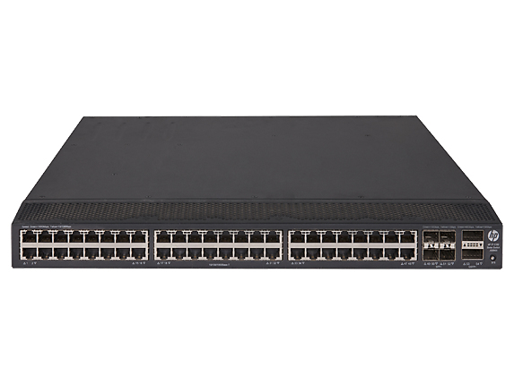 HPE FlexFabric 5700-48G-4G-2QSFP+ Switch (JG894A) with 48x autosensing 10/100/1000 RJ45 ports + 4x fixed 1000/10000 empty SFP+ ports + 2x empty QSFP+ ports. Com