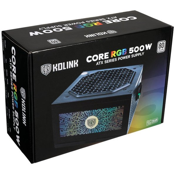 Kolink Core RGB 600W, 80 Plus, ATX - PSU