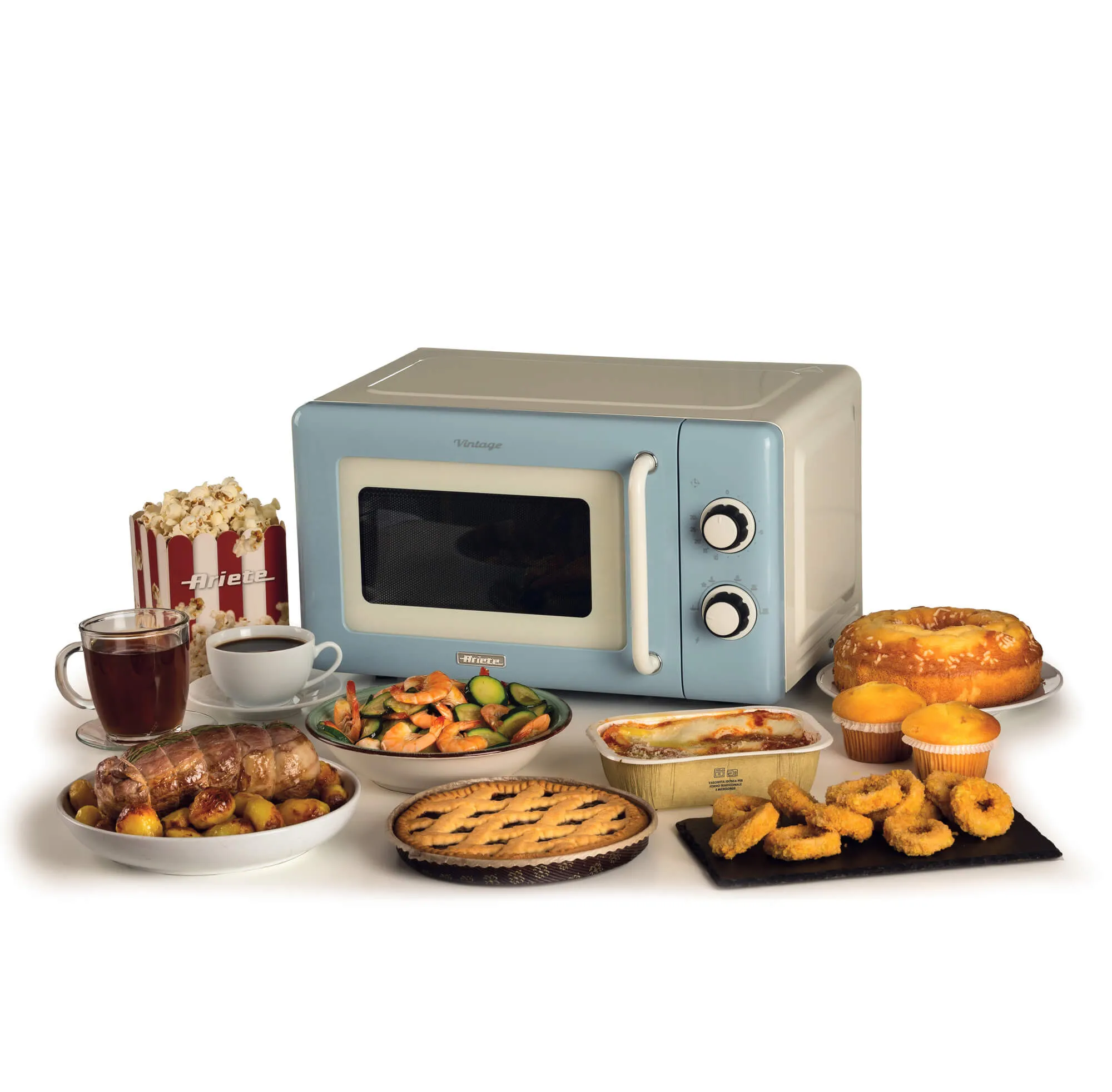 Ariete Vintage Solo Microwave Oven 20L 800W Light Blue
