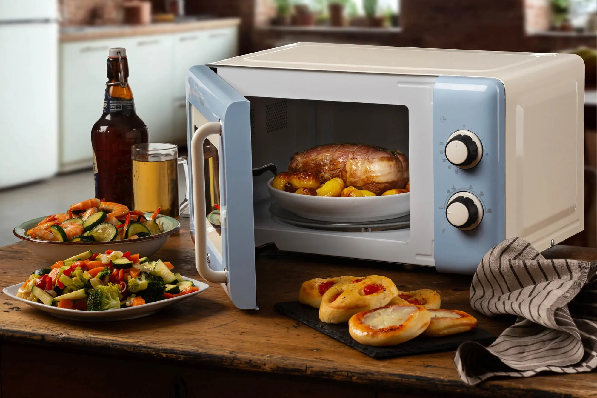 Ariete Vintage Solo Microwave Oven 20L 800W Light Blue