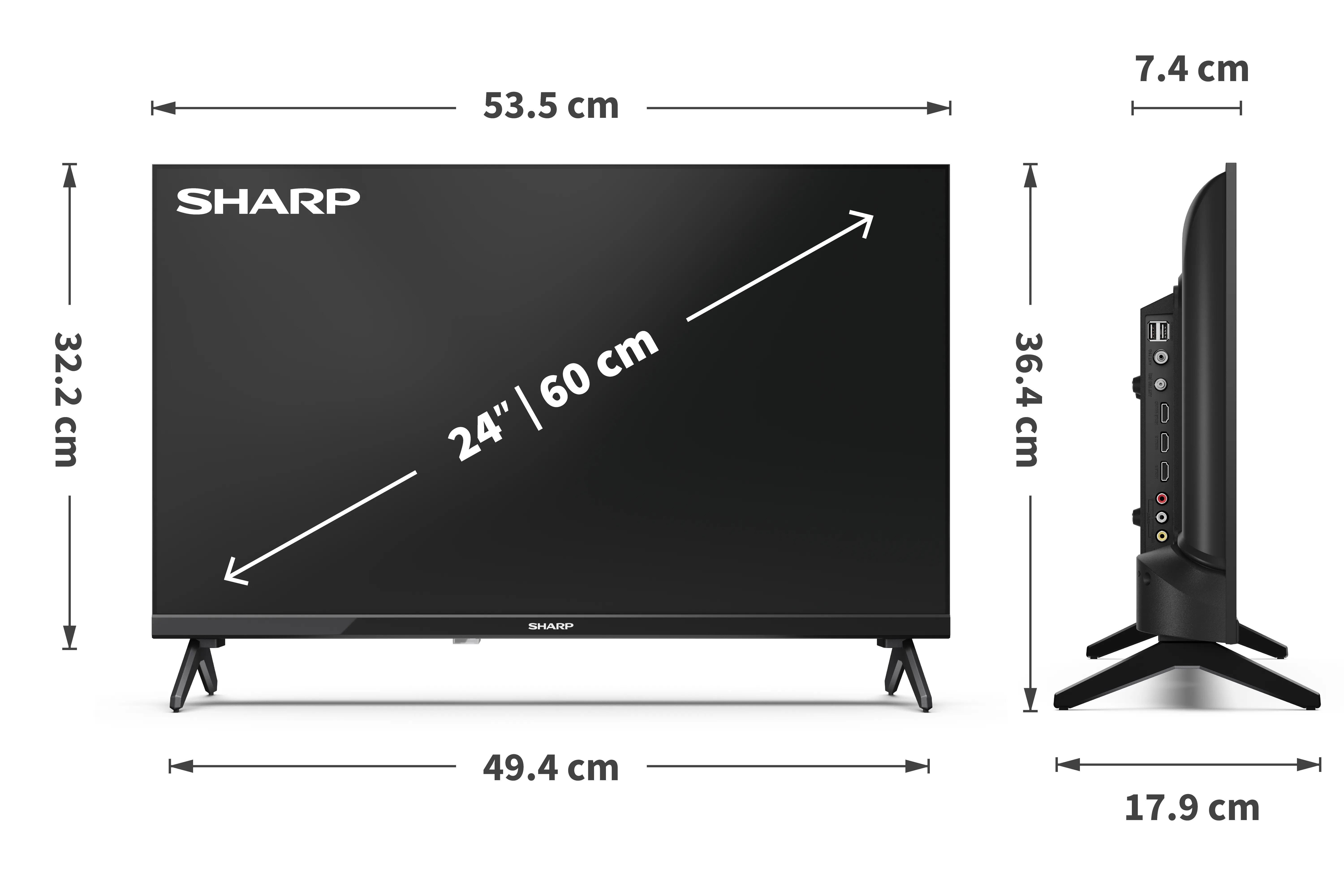 Sharp 24HA1205E 24" HD Ready LED TV, 60Hz